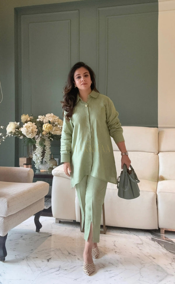 Mint Mist Linen Co-ord Set
