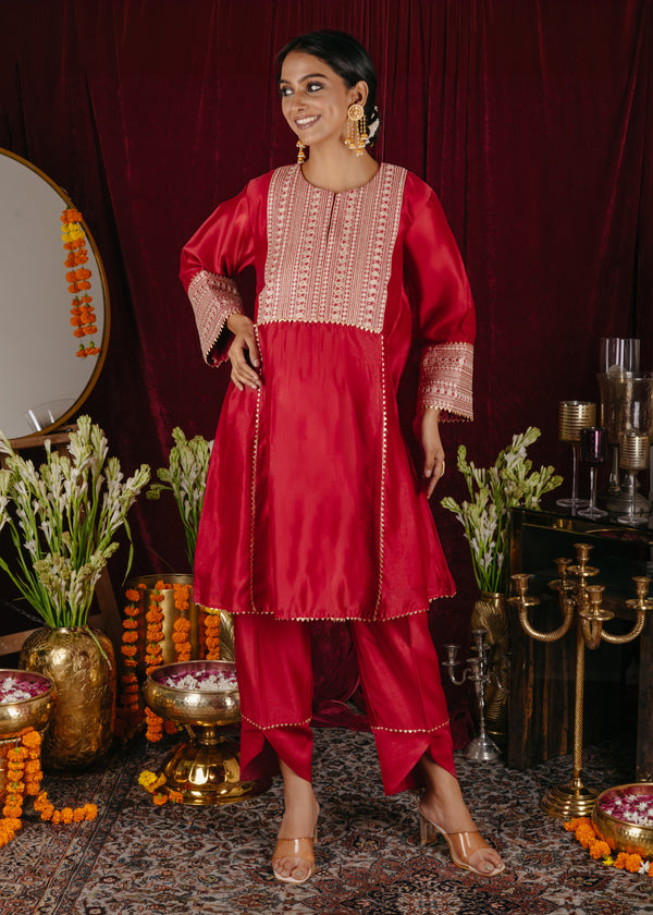 Surkh Kurta Set