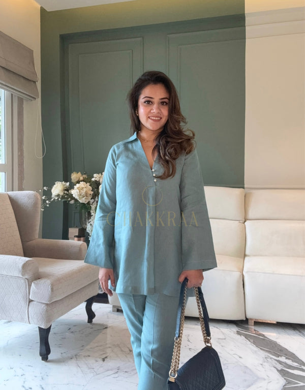 Blue Breeze Linen Co-ord Set