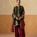 Olive Velvet Chaandraat Kurta Set