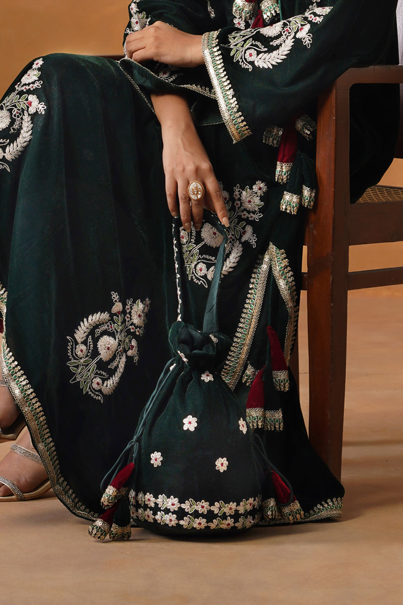 Green Velvet Chaandraat Kaftaan