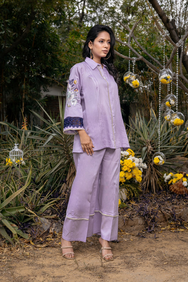 Lilac Embroidered Co-ord Set