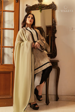 Euphoria Straight Kurta Set With Black Tulip Pants