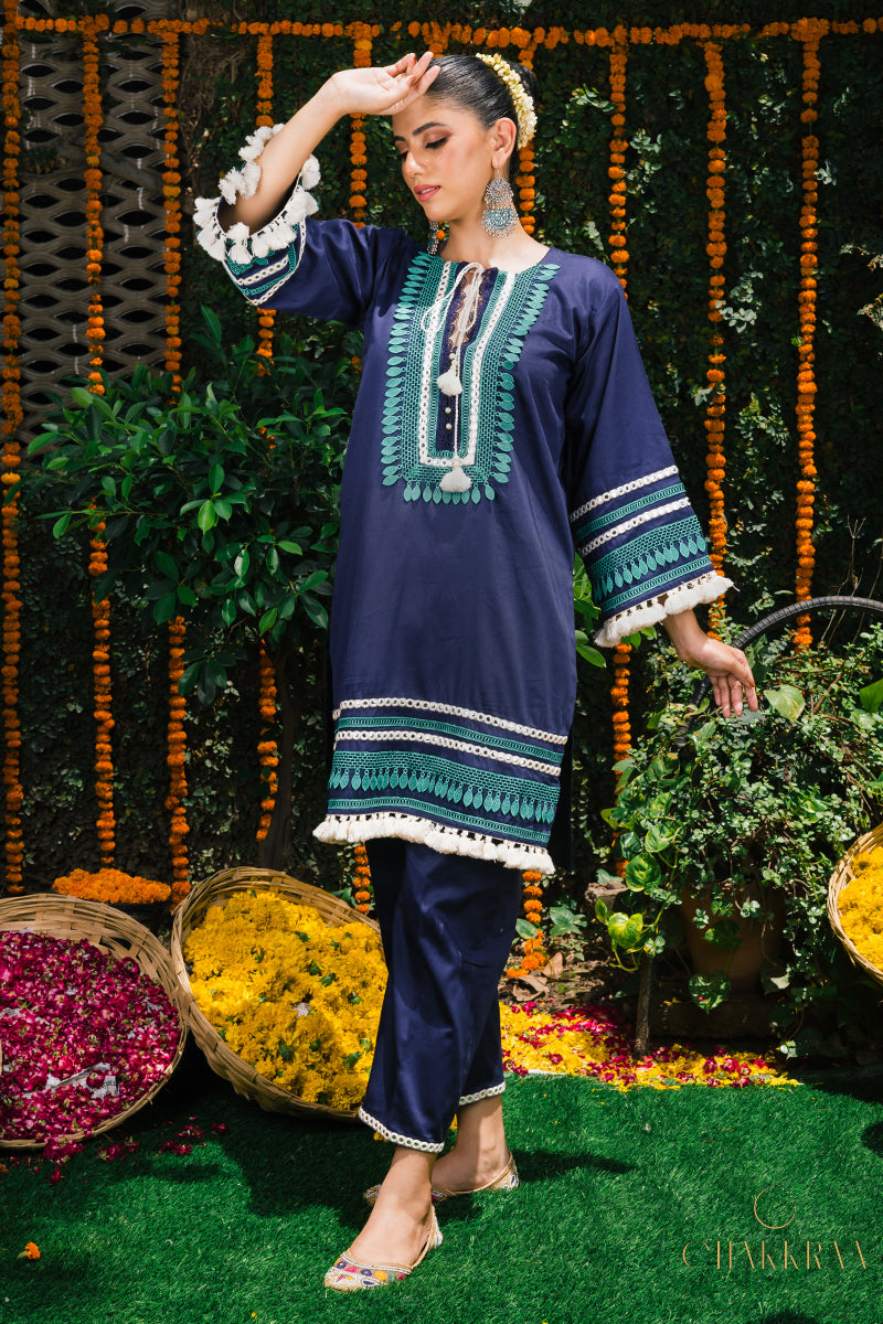 Neeli Kurta Set